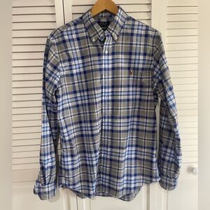 Ralph Lauren Blue and Gray Plaid Button-Down Shirt